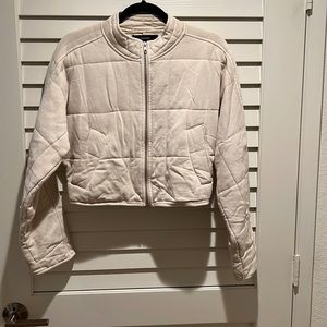 Forever 21 womens Quilted cropped bomber jacket